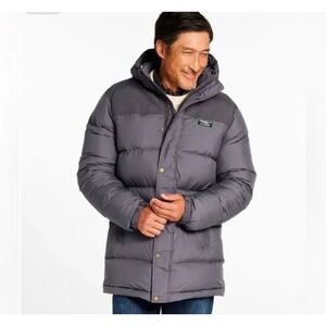 Ll Bean Men's Mountain Classic Down Parka Gray Sz L